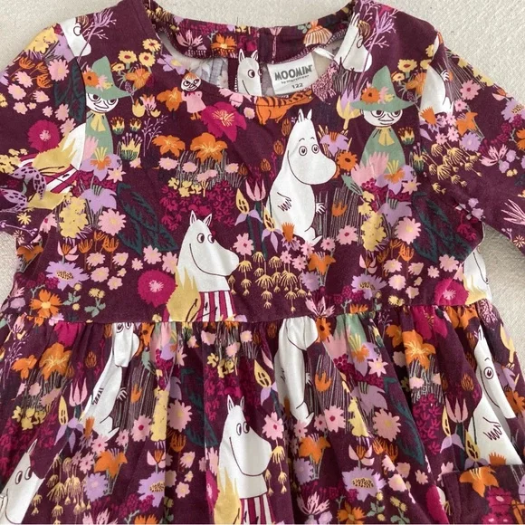 Moomin Forest Print Long Sleeve Kids Dress - Picture 3 of 4